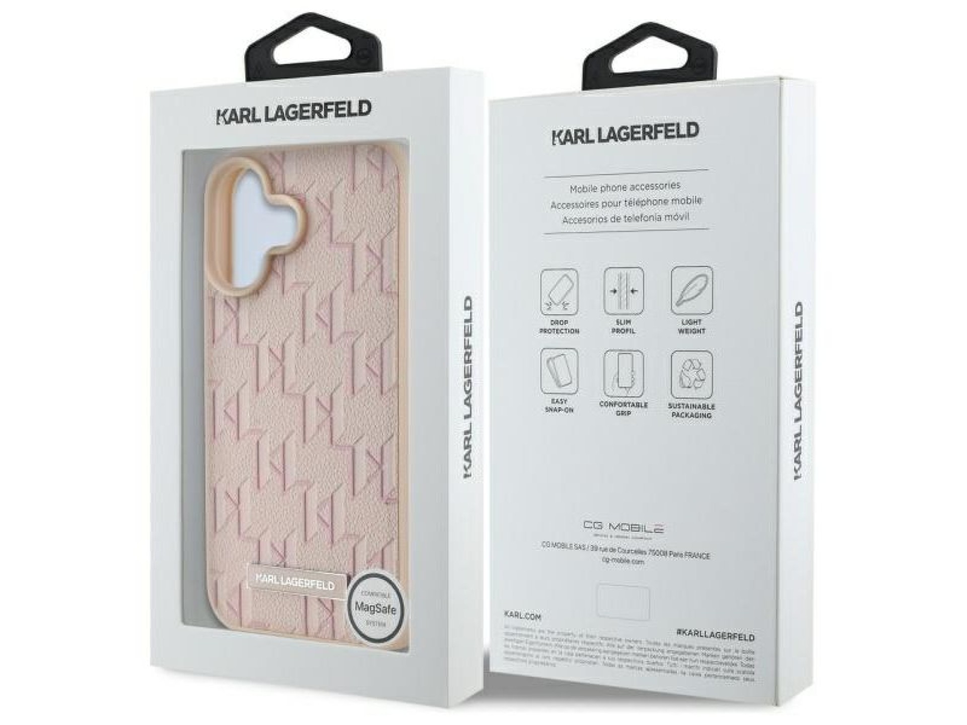 Karl Lagerfeld Hot Stamp Magsafe iPhone 16 Case - Pink