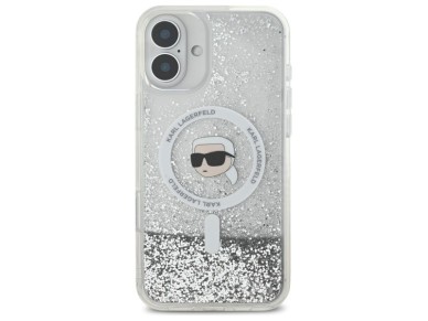Karl Lagerfeld Liquid Glitter Karl Head Magsafe Case for iPhone 16 Plus - Clear Karl Lagerfeld Liquid Glitter Karl Head Magsafe Case for iPhone 16 Plus - Clear