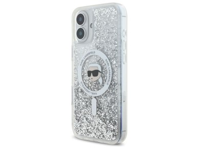 Karl Lagerfeld Liquid Glitter Karl Head Magsafe Case for iPhone 16 Plus - Clear Karl Lagerfeld Liquid Glitter Karl Head Magsafe Case for iPhone 16 Plus - Clear