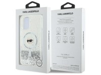 Karl Lagerfeld Liquid Glitter Karl Head Magsafe iPhone 16 Case - Clear Karl Lagerfeld Liquid Glitter Karl Head Magsafe iPhone 16 Case - Clear