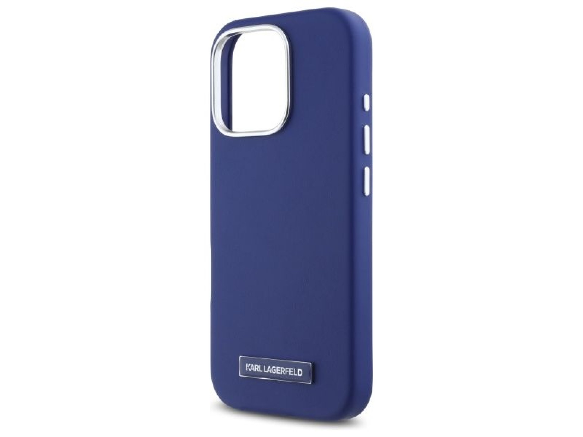 Karl Lagerfeld FW Metal Plate MagSafe iPhone 16 Pro Case - Blue