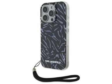 Capa para iPhone 16 Pro Karl Lagerfeld Zebra com Cord�o - Roxa