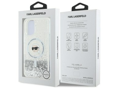 Karl Lagerfeld Liquid Glitter Karl Head Magsafe Case for iPhone 16 Plus - Clear Karl Lagerfeld Liquid Glitter Karl Head Magsafe Case for iPhone 16 Plus - Clear