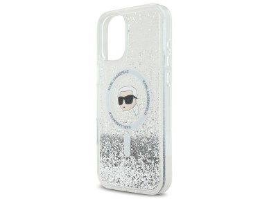Karl Lagerfeld Liquid Glitter Karl Head Magsafe Case for iPhone 16 Plus - Clear Karl Lagerfeld Liquid Glitter Karl Head Magsafe Case for iPhone 16 Plus - Clear