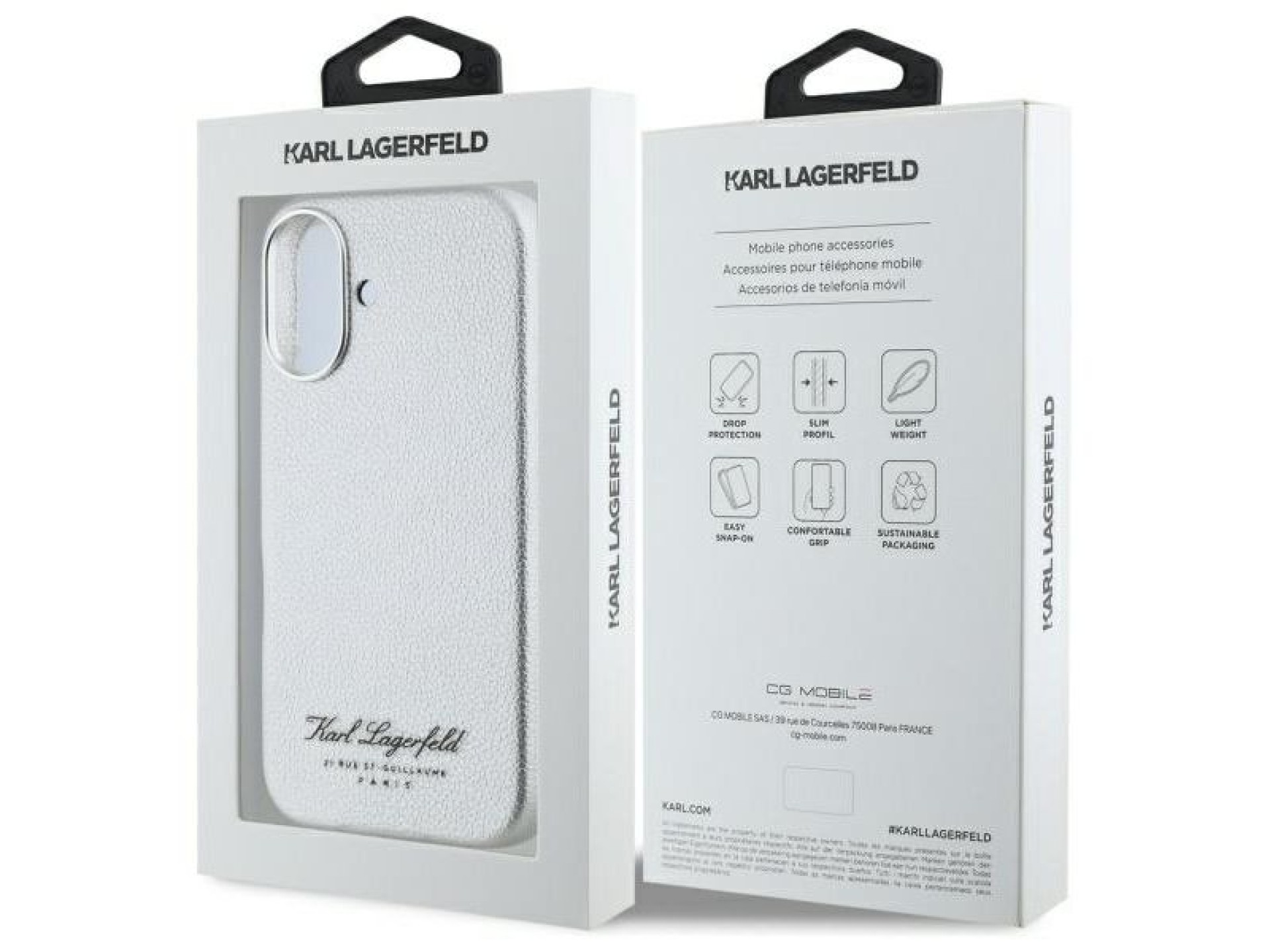 Funda para iPhone 16 del hotel Karl Lagerfeld RSG - gris