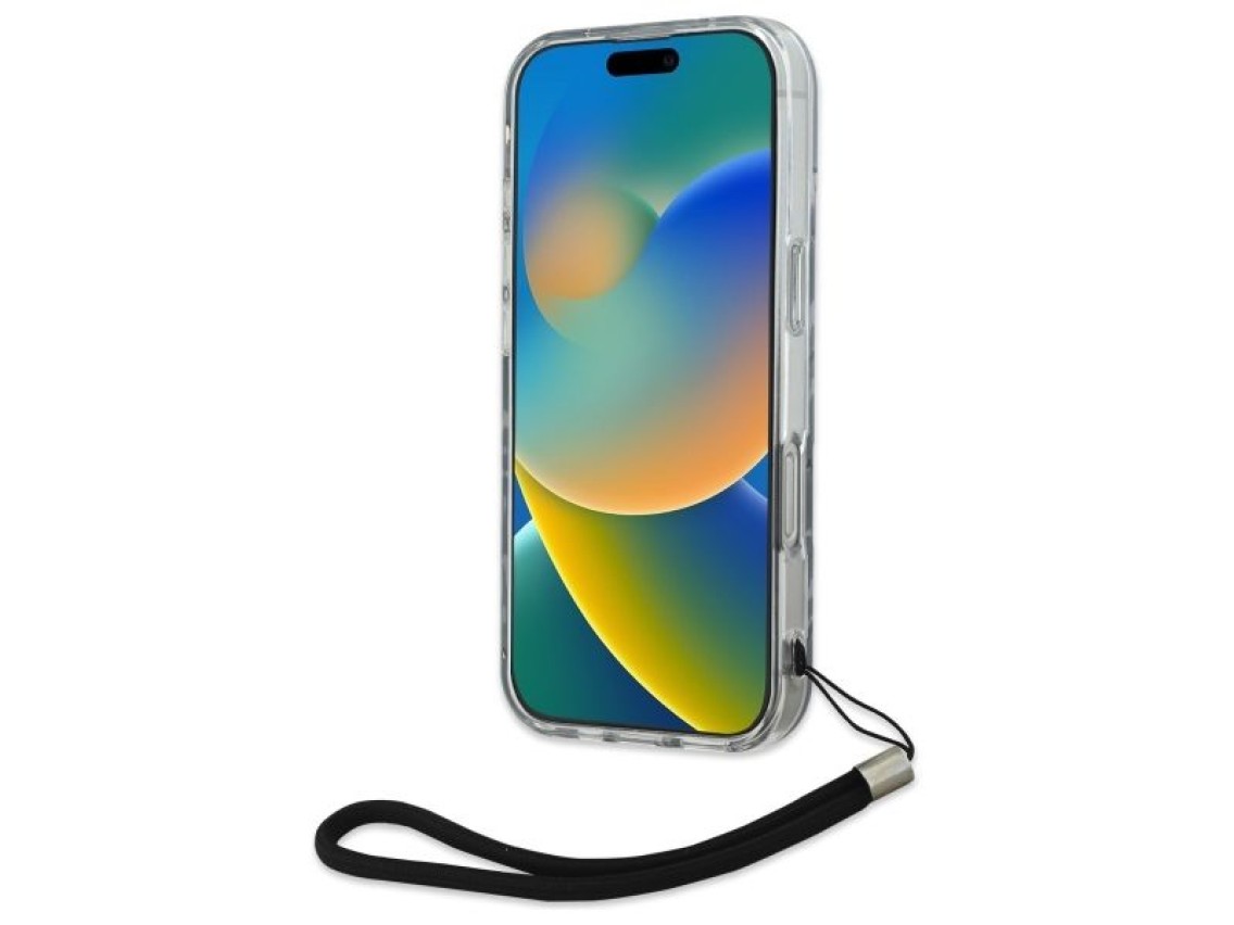 Capa para iPhone 16 Pro Karl Lagerfeld Zebra com Cord�o - Roxa