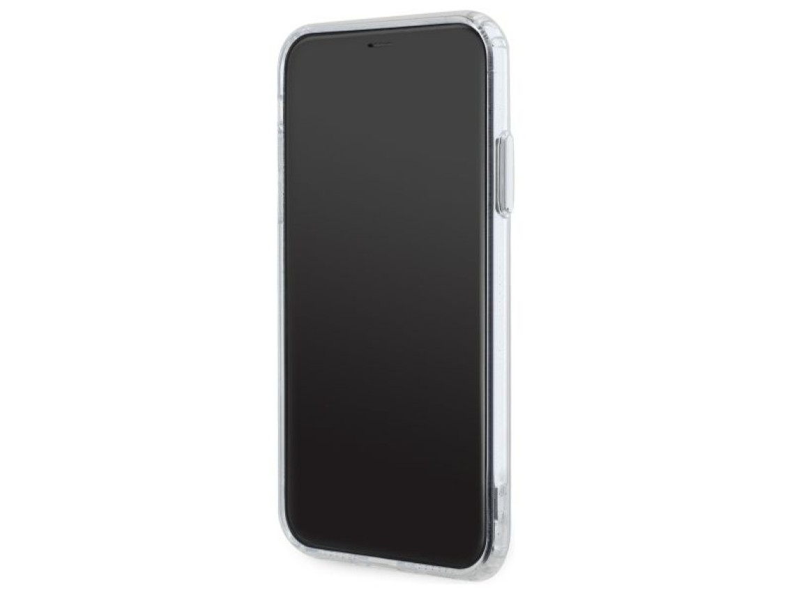 Funda Karl Lagerfeld IML Metal Choupette Head MagSafe para iPhone 11 - Blanca