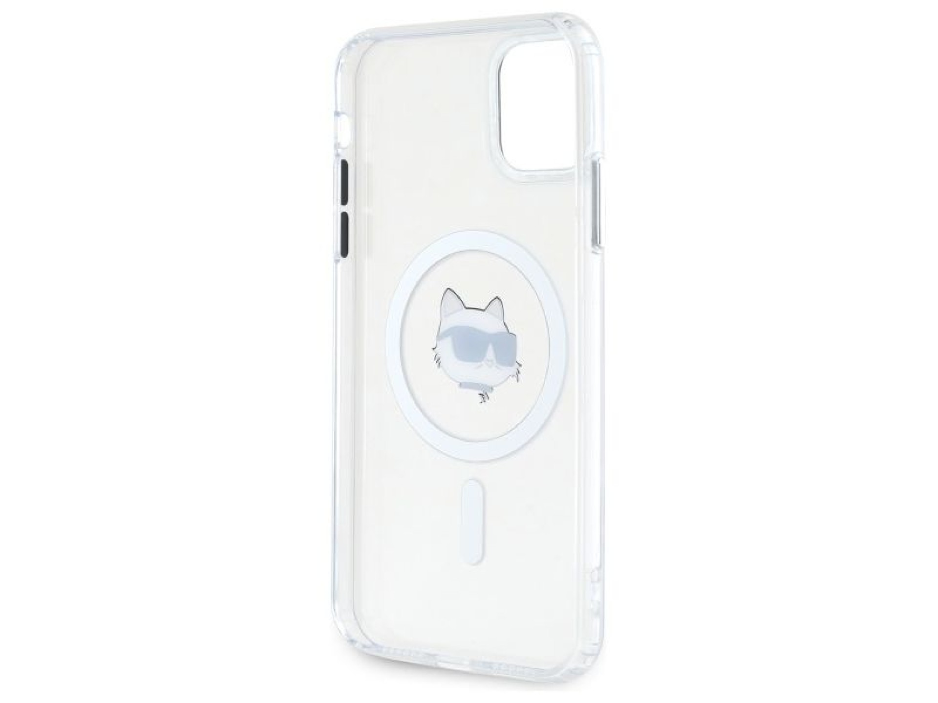 Funda Karl Lagerfeld IML Metal Choupette Head MagSafe para iPhone 11 - Blanca