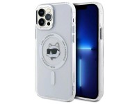 Capa MagSafe para iPhone 12 Karl Lagerfeld IML Metal Choupette Head - Branca Capa MagSafe para iPhone 12 Karl Lagerfeld IML Metal Choupette Head - Branca