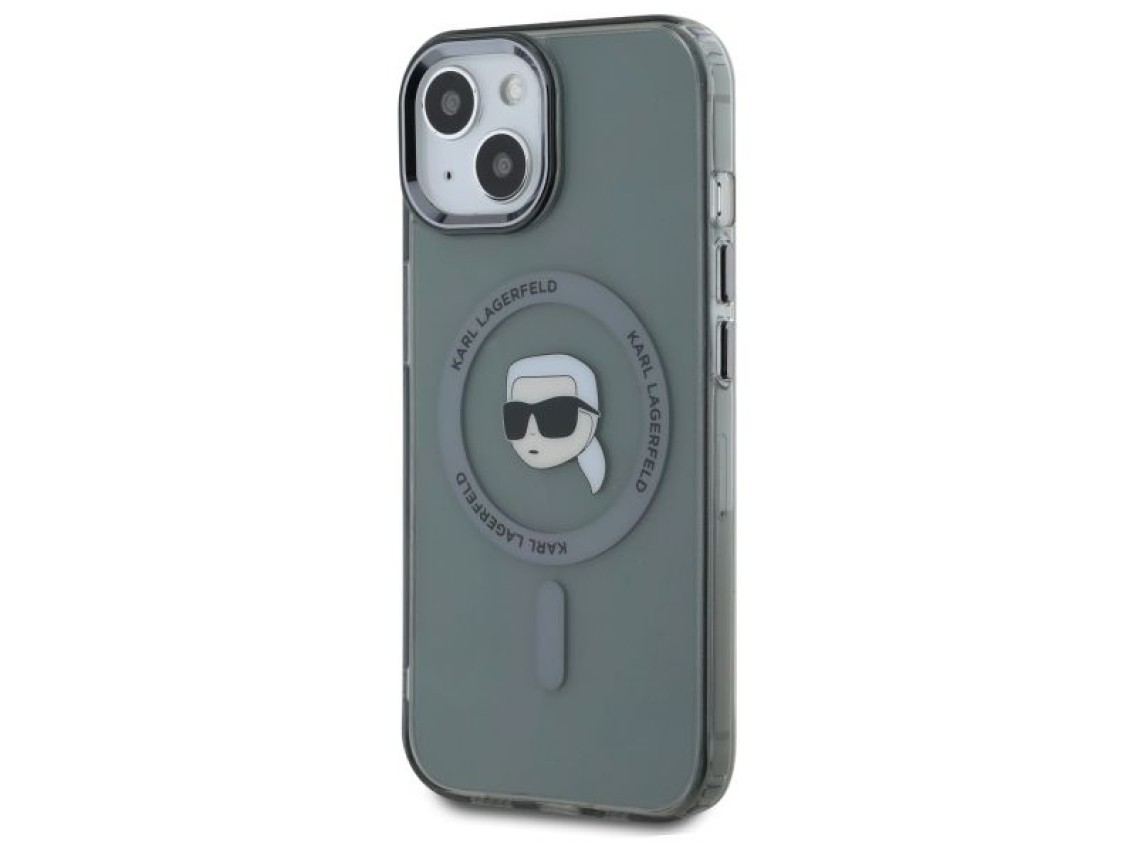 Karl Lagerfeld KLHMP15SHLSKIK iPhone 15 6.1" black/black hardcase IML Metal Karl Head MagSafe