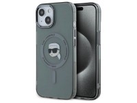 Funda r�gida negra Karl Lagerfeld KLHMP15SHLSKIK para iPhone 15 de 6,1" con IML Metal y cabezal MagS