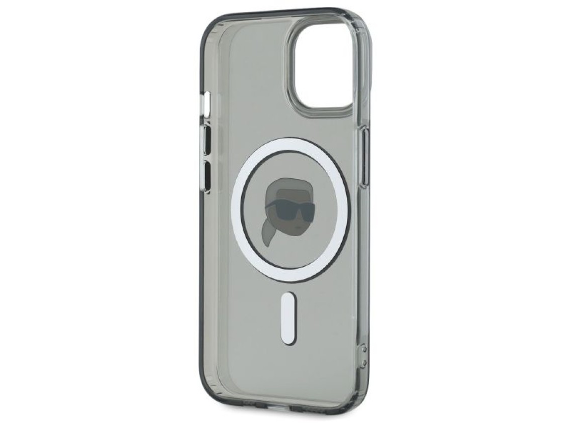 Karl Lagerfeld KLHMP15SHLSKIK iPhone 15 6.1" black/black hardcase IML Metal Karl Head MagSafe