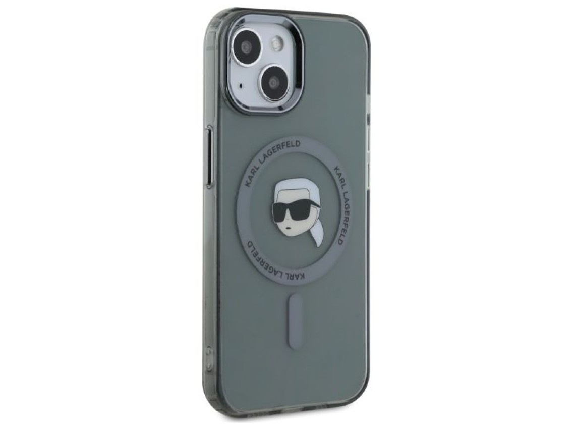 Karl Lagerfeld KLHMP15SHLSKIK iPhone 15 6.1" black/black hardcase IML Metal Karl Head MagSafe