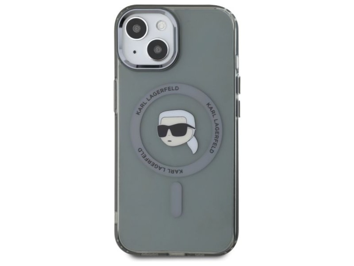 Karl Lagerfeld KLHMP15SHLSKIK iPhone 15 6.1" black/black hardcase IML Metal Karl Head MagSafe