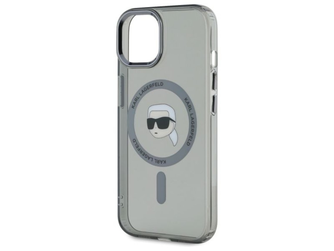 Karl Lagerfeld KLHMP15SHLSKIK iPhone 15 6.1" black/black hardcase IML Metal Karl Head MagSafe