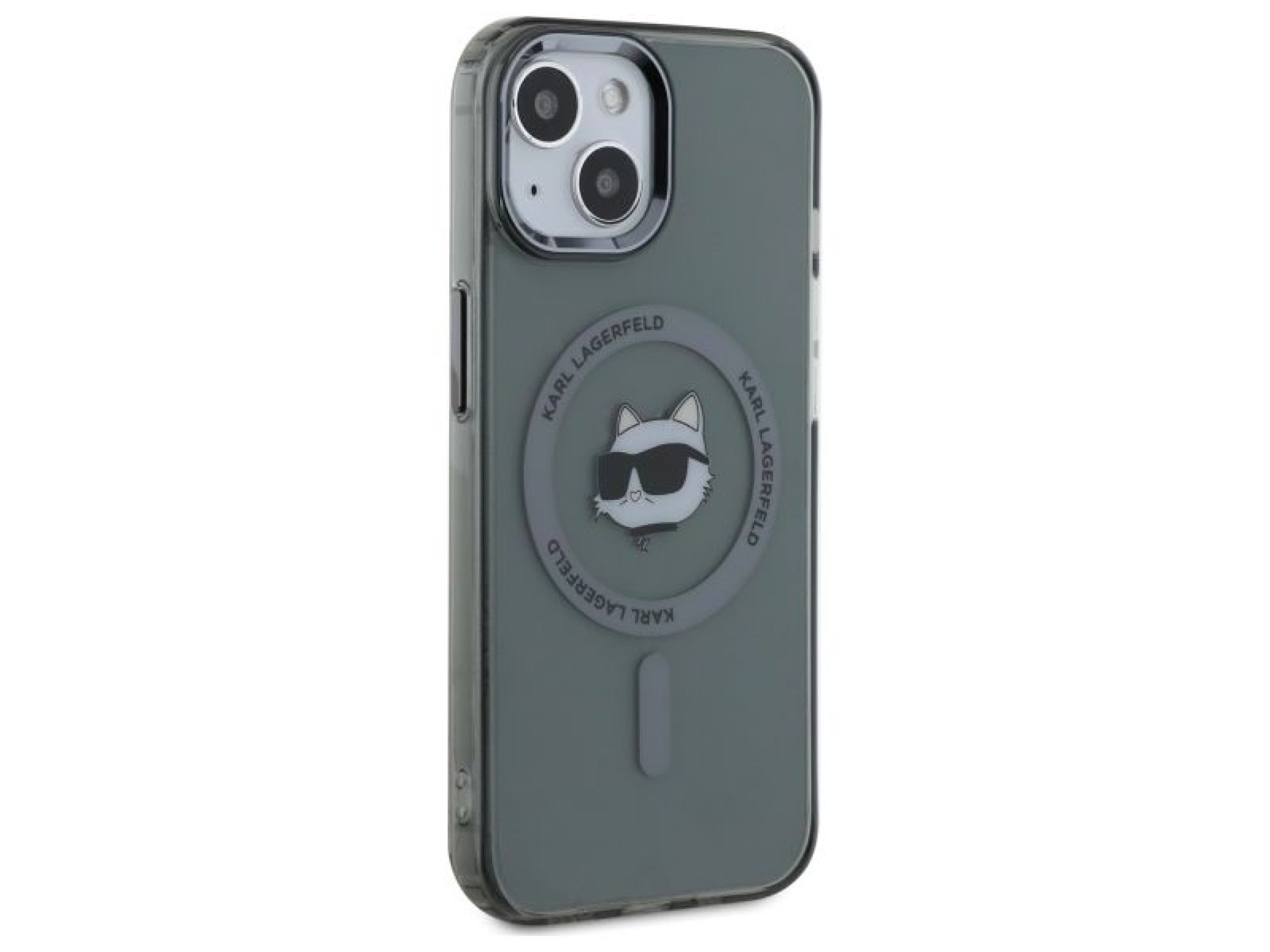 Capa rígida preta/preta Karl Lagerfeld KLHMP15SHLSCHK para iPhone 15 de 6,1 polegadas com conector I