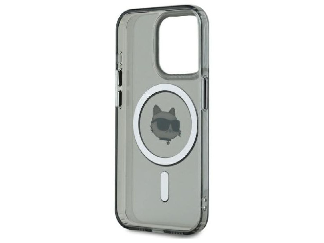 Karl Lagerfeld KLHMP15LHLSCHK iPhone 15 Pro 6.1" negro/negro estuche r�gido IML Metal Choupette Head
