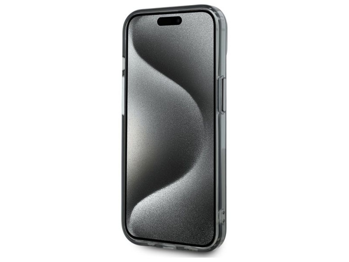 Karl Lagerfeld KLHMP15SHLSKCK iPhone 15 6.1" capa r�gida preta/preta IML Metal Karl&Choupette Head M