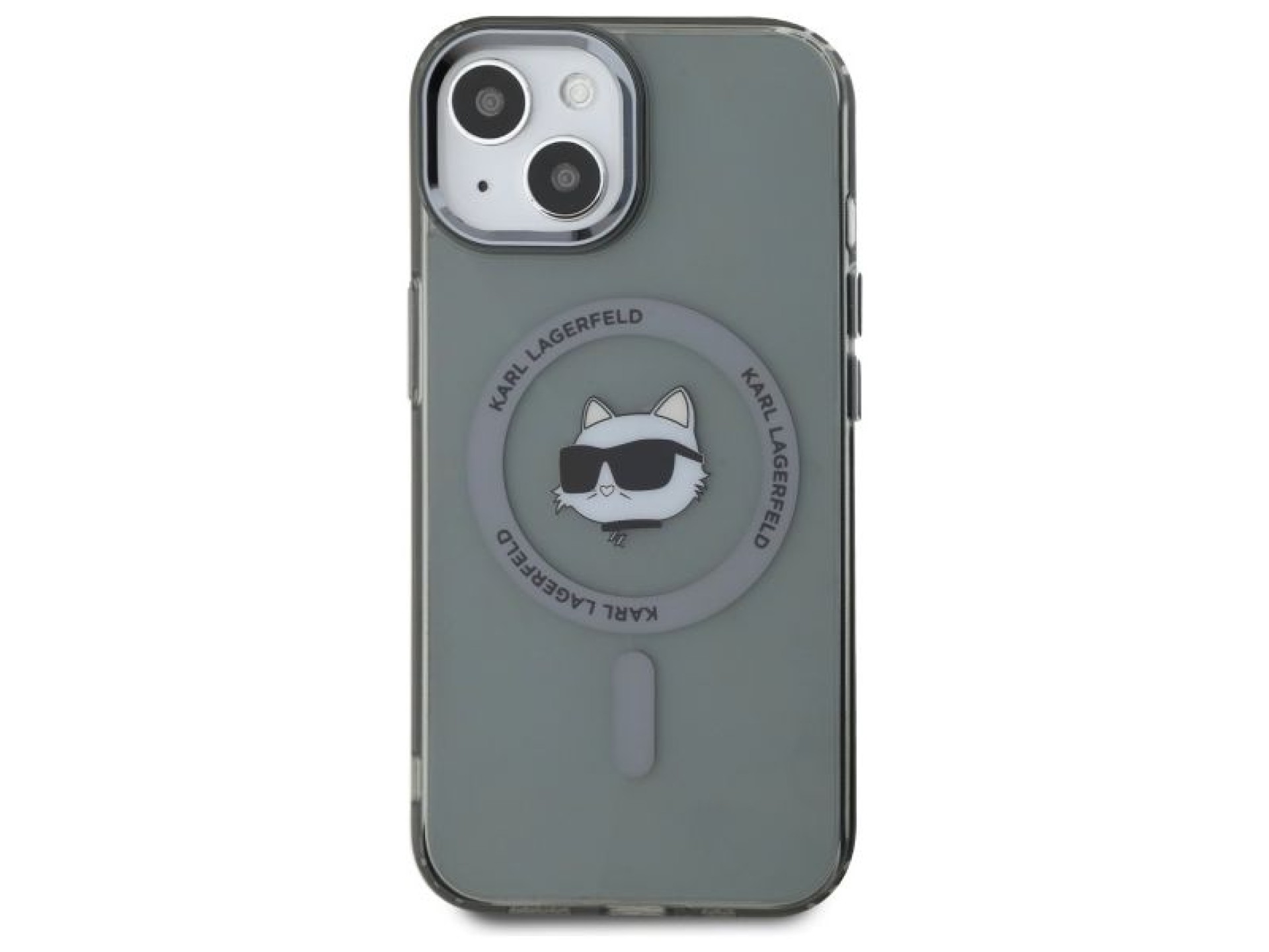 Capa rígida preta/preta Karl Lagerfeld KLHMP15SHLSCHK para iPhone 15 de 6,1 polegadas com conector I