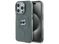 Karl Lagerfeld KLHMP15LHLSCHK Capa r�gida preta/preta para iPhone 15 Pro 6.1" com cabe�a MagSafe em 