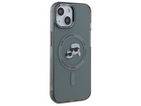 Karl Lagerfeld KLHMP15SHLSKCK iPhone 15 6.1" capa r�gida preta/preta IML Metal Karl&Choupette Head M