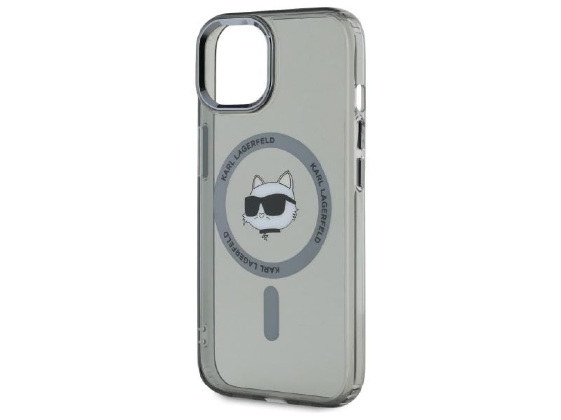 Capa rígida preta/preta Karl Lagerfeld KLHMP15SHLSCHK para iPhone 15 de 6,1 polegadas com conector I