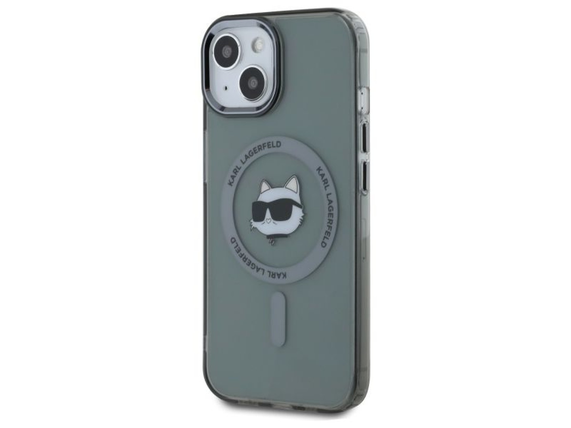 Capa rígida preta/preta Karl Lagerfeld KLHMP15SHLSCHK para iPhone 15 de 6,1 polegadas com conector I