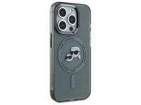 Capa r�gida preta/preta Karl Lagerfeld KLHMP15XHLSKCK para iPhone 15 Pro Max 6.7" com MagSafe e deta