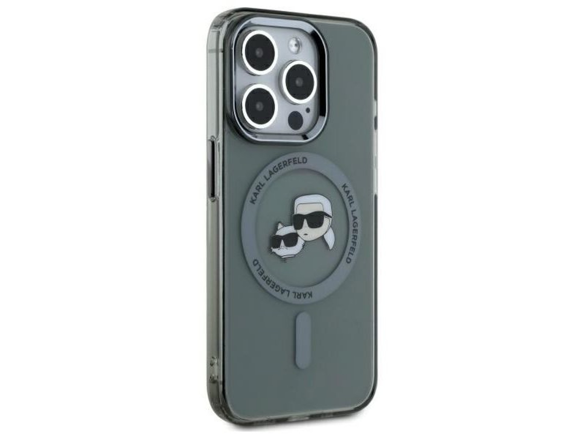 Capa rígida preta/preta Karl Lagerfeld KLHMP15XHLSKCK para iPhone 15 Pro Max 6.7