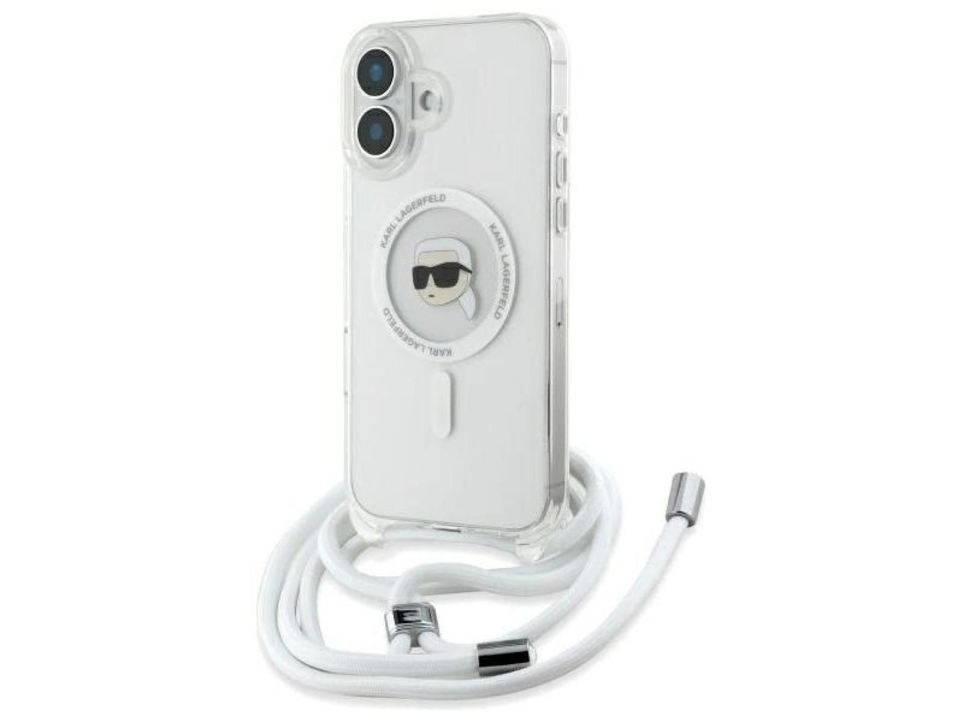 Funda bandolera Karl Lagerfeld IML Karl Head MagSafe para iPhone 16 - Transparente