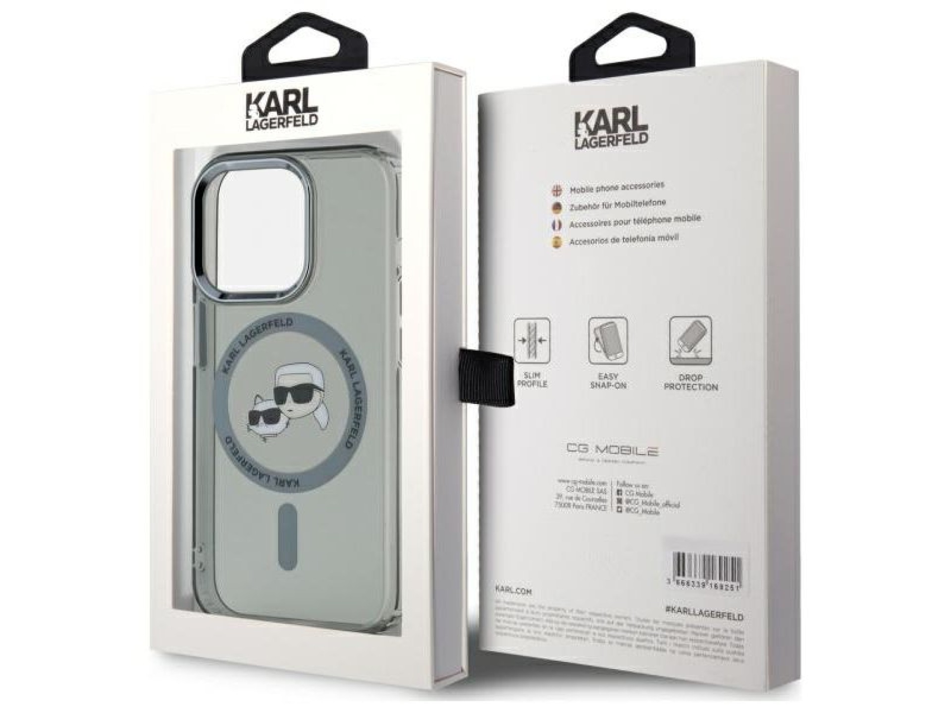 Capa rígida preta/preta Karl Lagerfeld KLHMP15XHLSKCK para iPhone 15 Pro Max 6.7