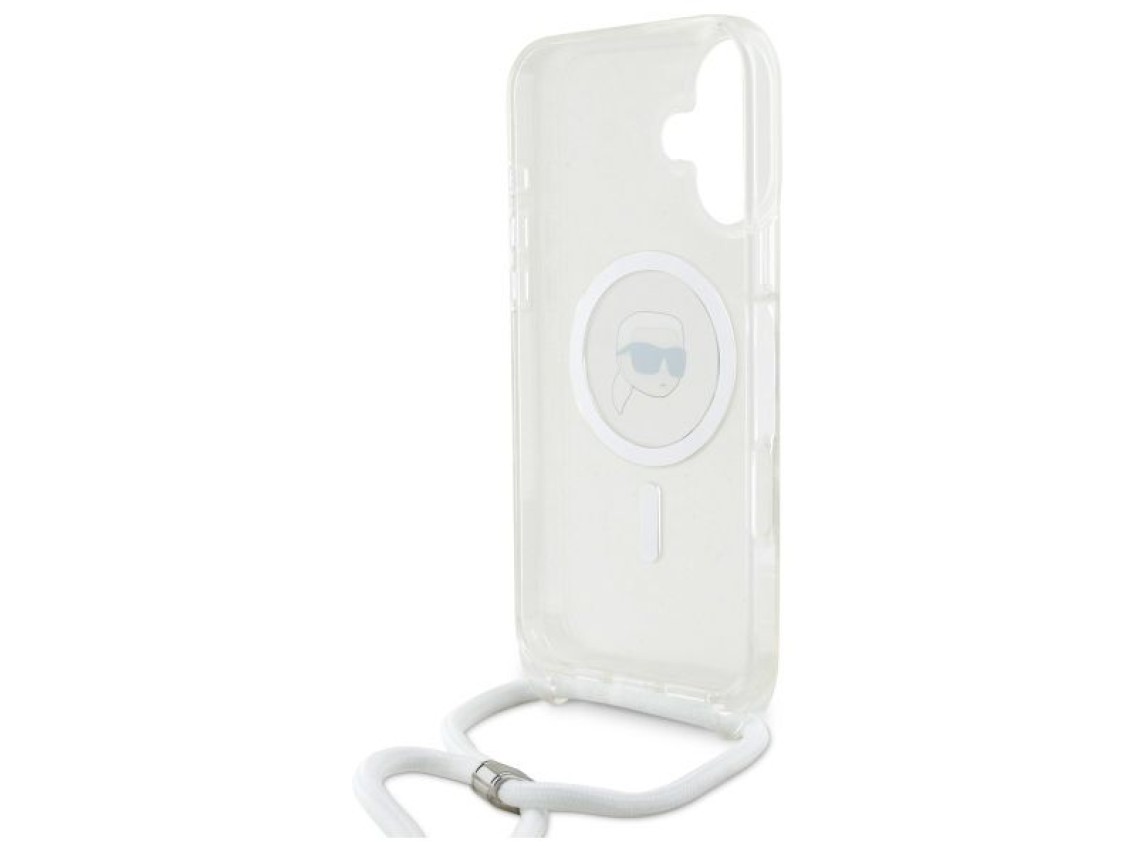 Funda bandolera Karl Lagerfeld IML Karl Head MagSafe para iPhone 16 - Transparente