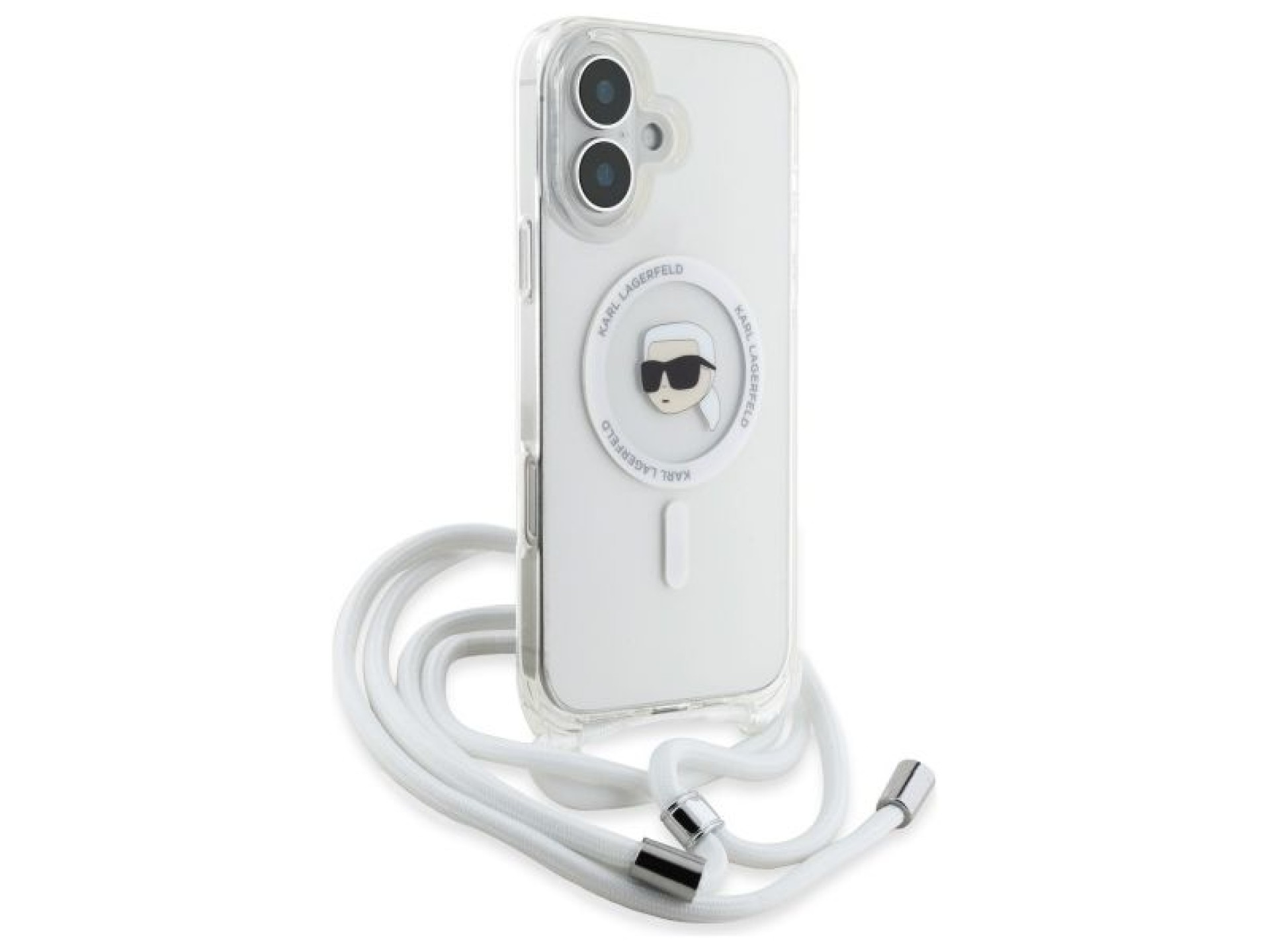 Funda bandolera Karl Lagerfeld IML Karl Head MagSafe para iPhone 16 - Transparente