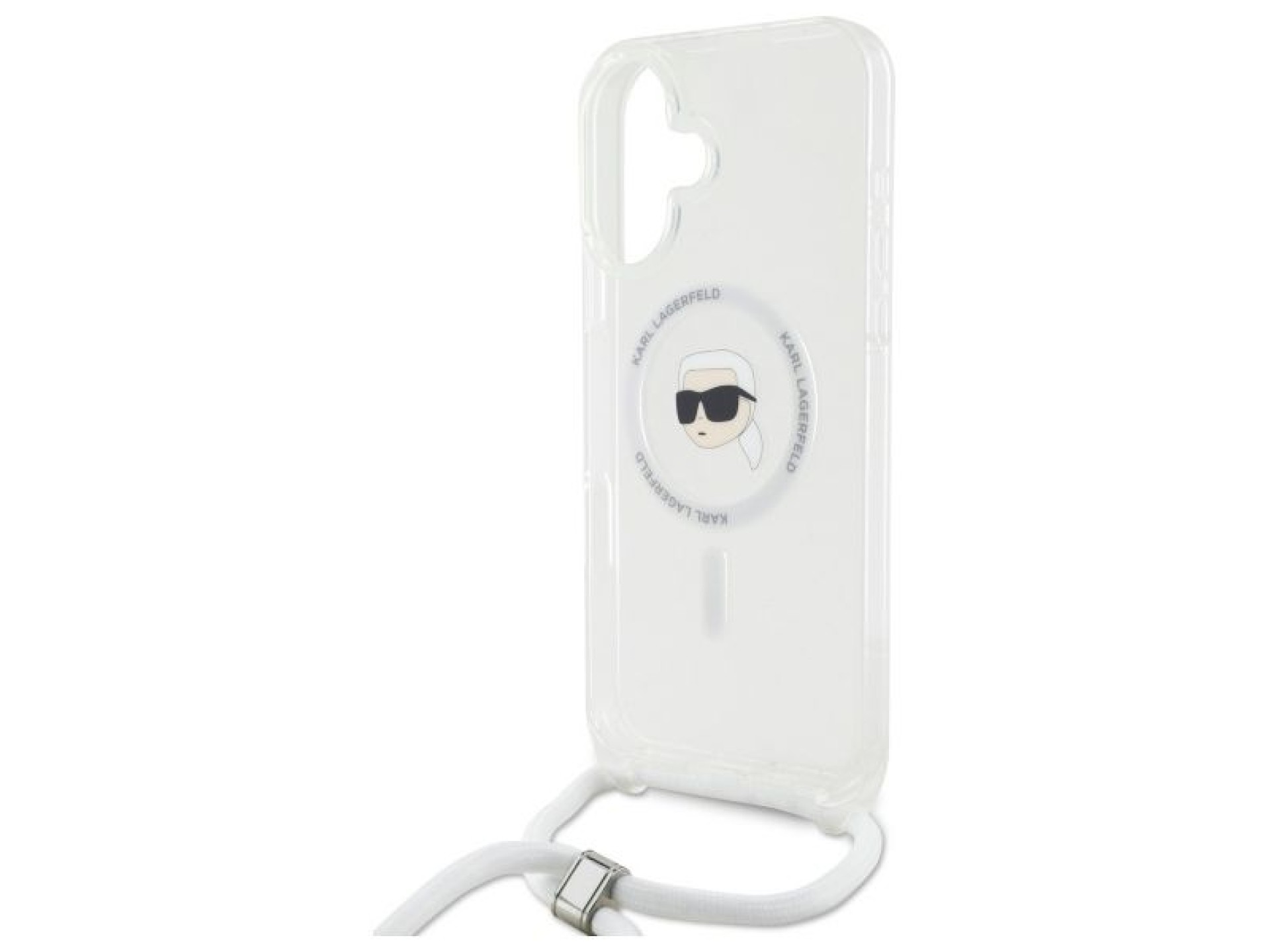 Funda bandolera Karl Lagerfeld IML Karl Head MagSafe para iPhone 16 - Transparente