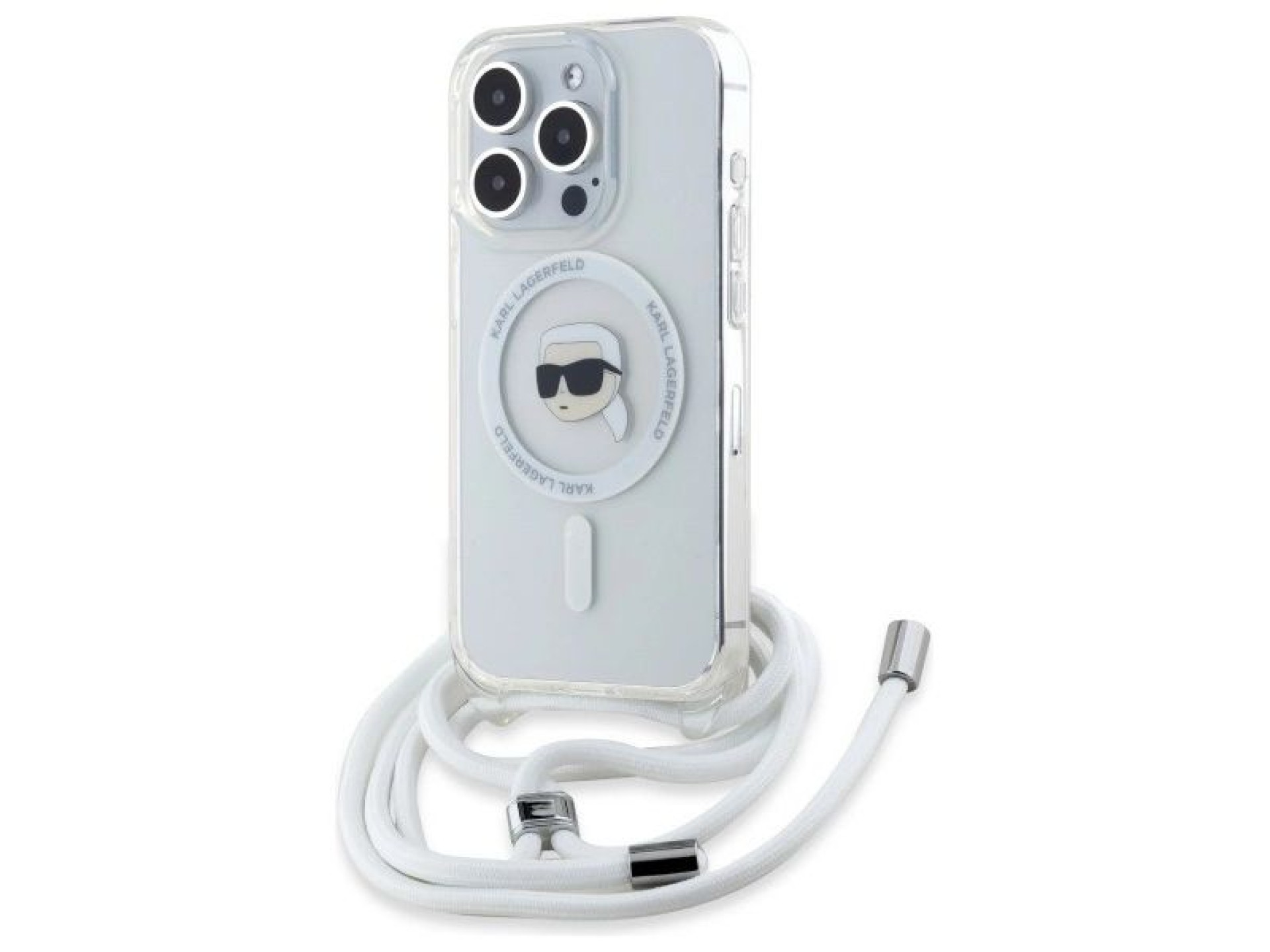 Funda bandolera Karl Lagerfeld IML Karl Head MagSafe para iPhone 16 Pro - Transparente