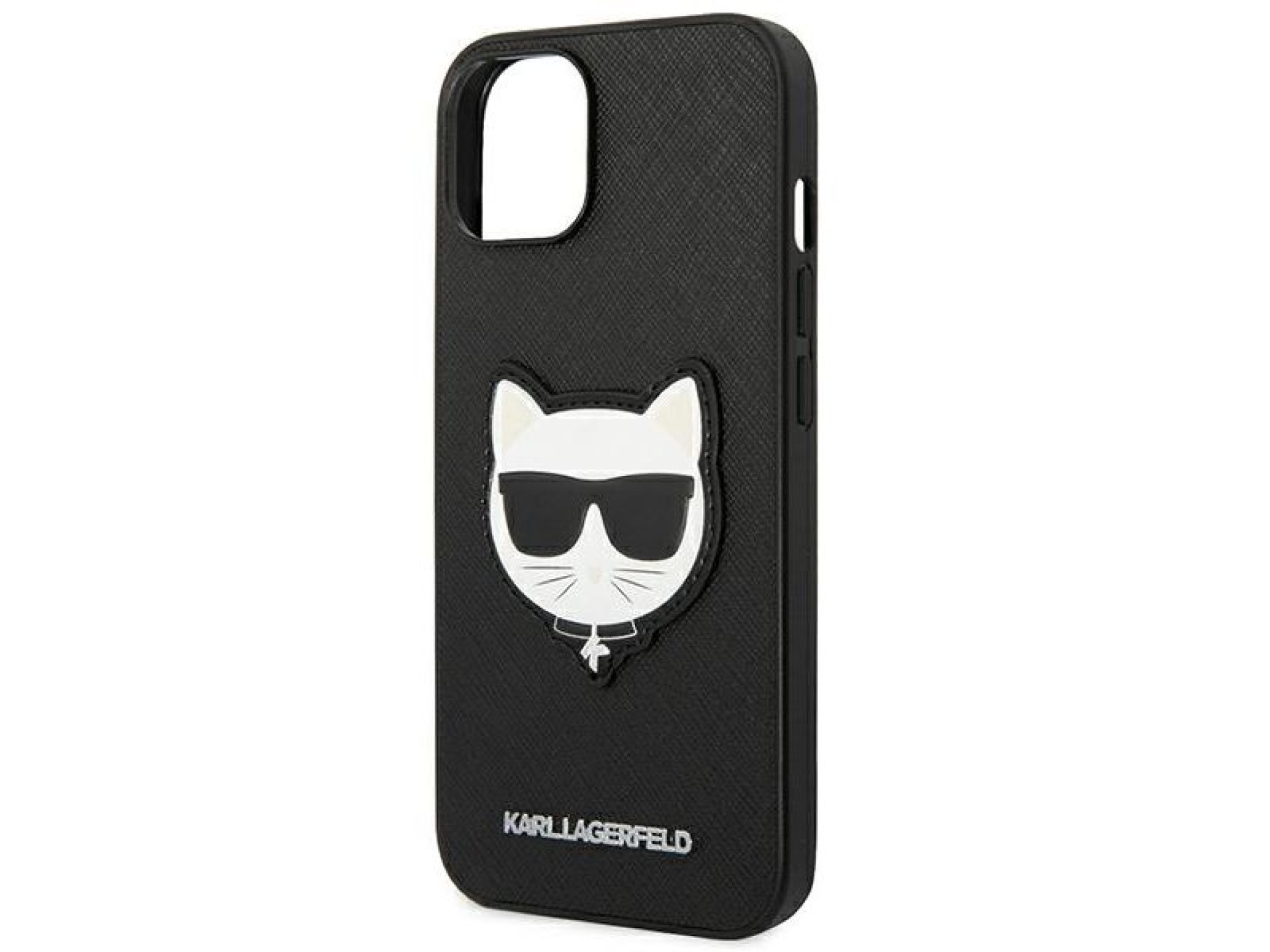 Funda Karl Lagerfeld Saffiano Choupette Head Patch para iPhone 14 Plus - Negra