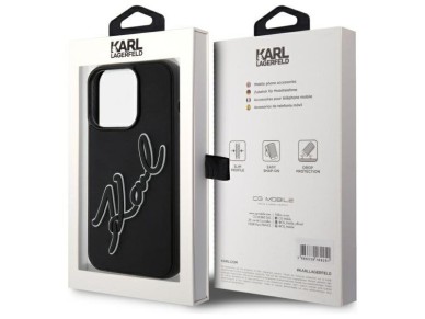 Karl Lagerfeld 3D Rubber Signature Case for iPhone 15 Pro - Black Karl Lagerfeld 3D Rubber Signature Case for iPhone 15 Pro - Black