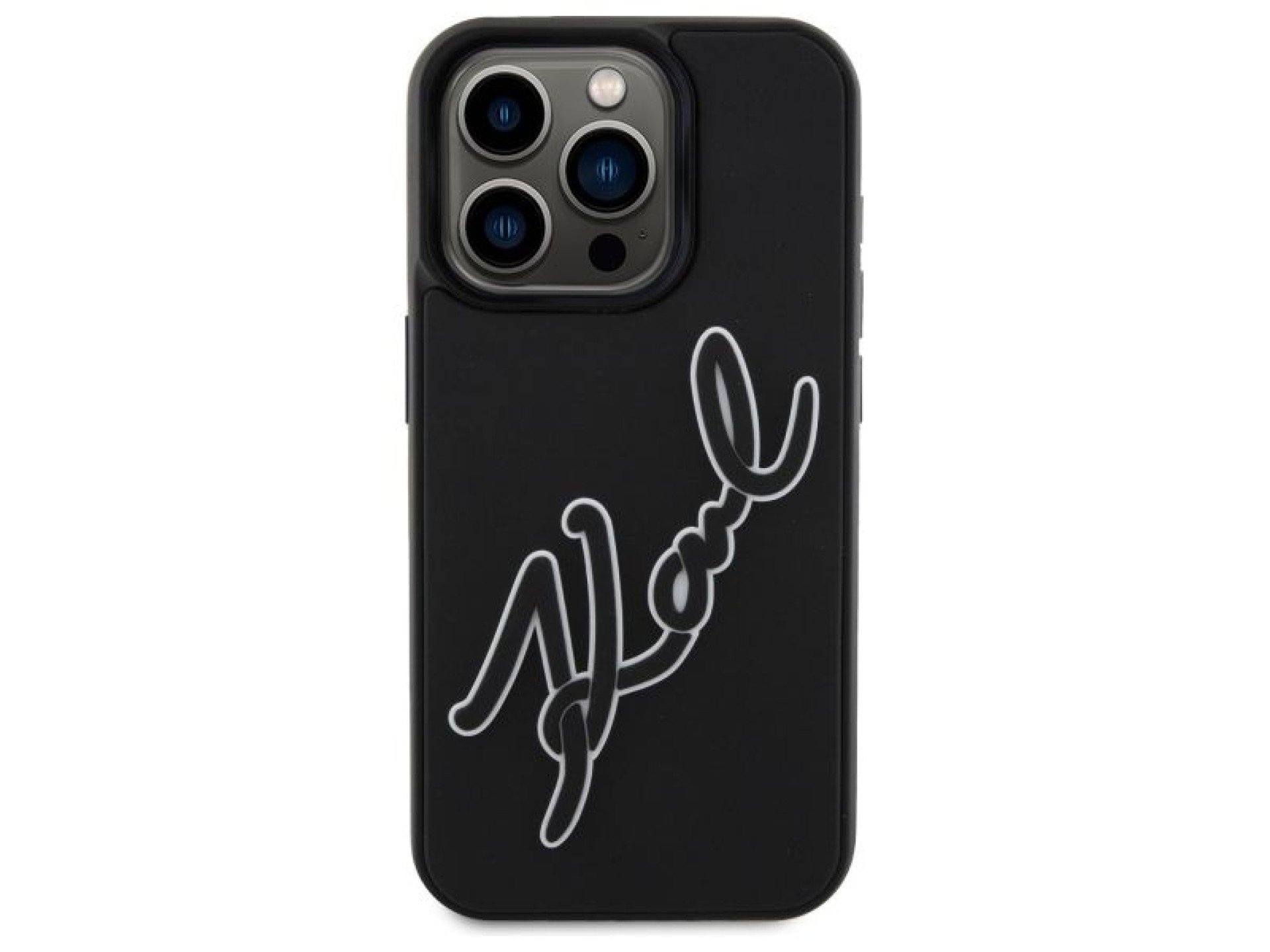 Karl Lagerfeld 3D Rubber Signature Case for iPhone 15 Pro - Black