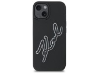 Capa para iPhone 15 com a assinatura de Karl Lagerfeld em borracha 3D - Preta Capa para iPhone 15 com a assinatura de Karl Lagerfeld em borracha 3D - Preta