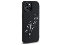 Capa para iPhone 15 com a assinatura de Karl Lagerfeld em borracha 3D - Preta Capa para iPhone 15 com a assinatura de Karl Lagerfeld em borracha 3D - Preta