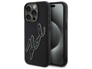 Karl Lagerfeld 3D Rubber Signature Case for iPhone 15 Pro - Black Karl Lagerfeld 3D Rubber Signature Case for iPhone 15 Pro - Black