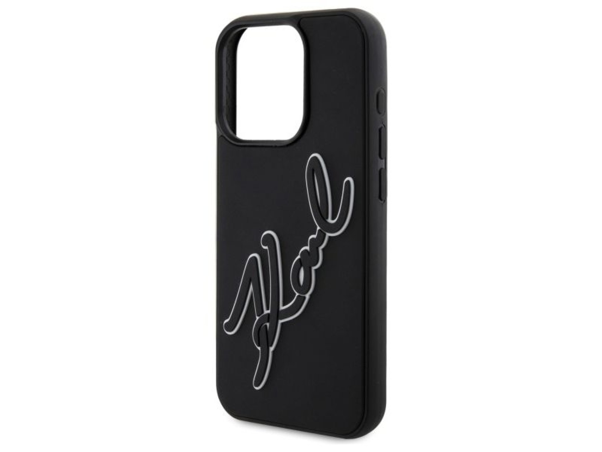 Karl Lagerfeld 3D Rubber Signature Case for iPhone 15 Pro - Black