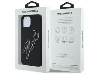 Capa para iPhone 15 com a assinatura de Karl Lagerfeld em borracha 3D - Preta Capa para iPhone 15 com a assinatura de Karl Lagerfeld em borracha 3D - Preta