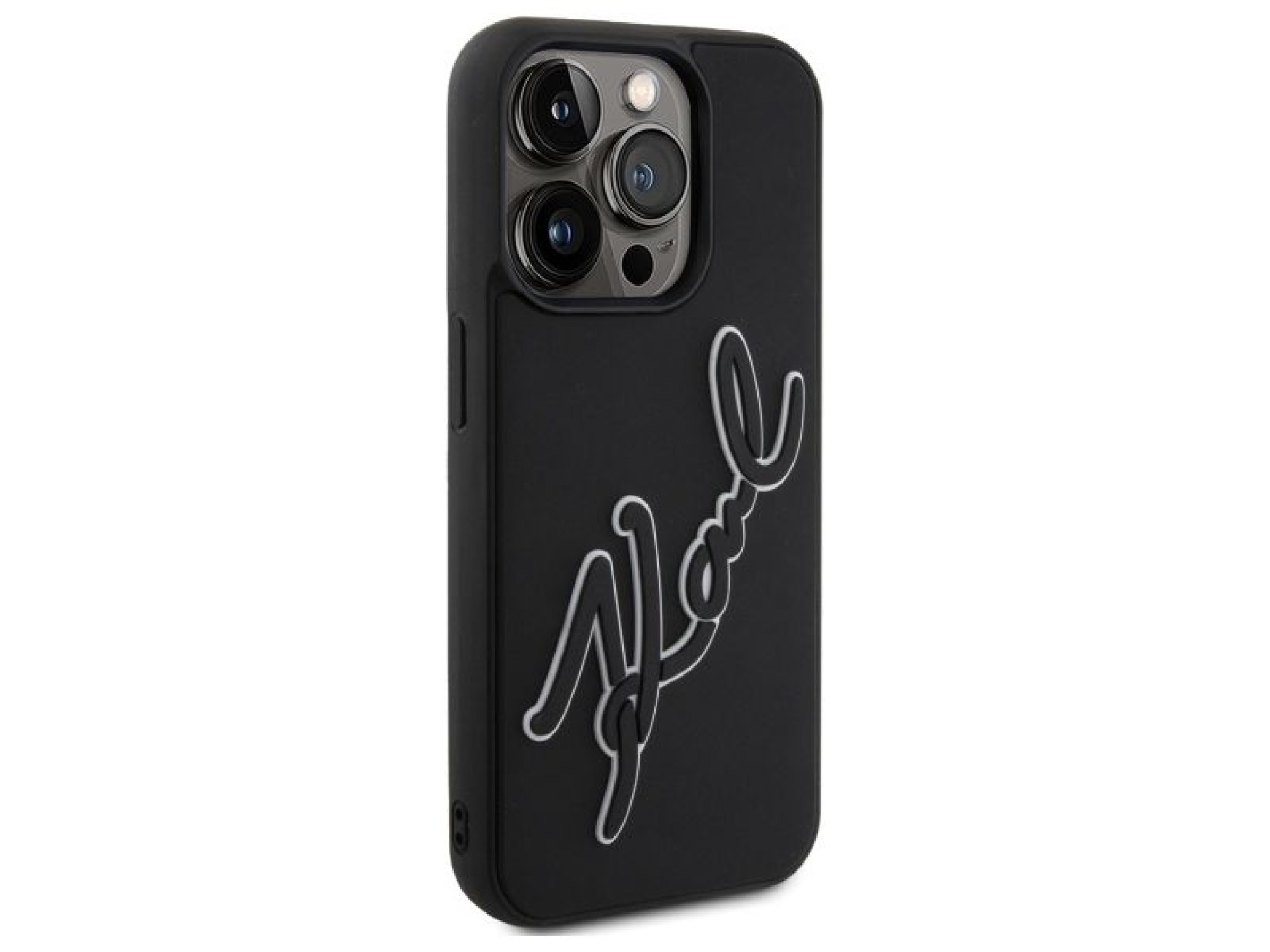 Karl Lagerfeld 3D Rubber Signature Case for iPhone 15 Pro - Black