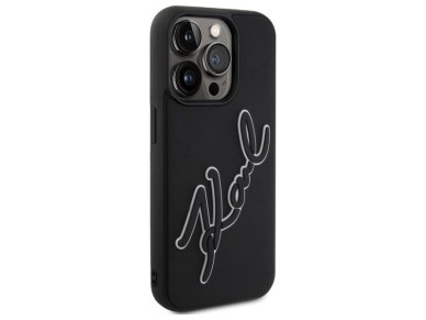 Karl Lagerfeld 3D Rubber Signature Case for iPhone 15 Pro Max - Black Karl Lagerfeld 3D Rubber Signature Case for iPhone 15 Pro Max - Black