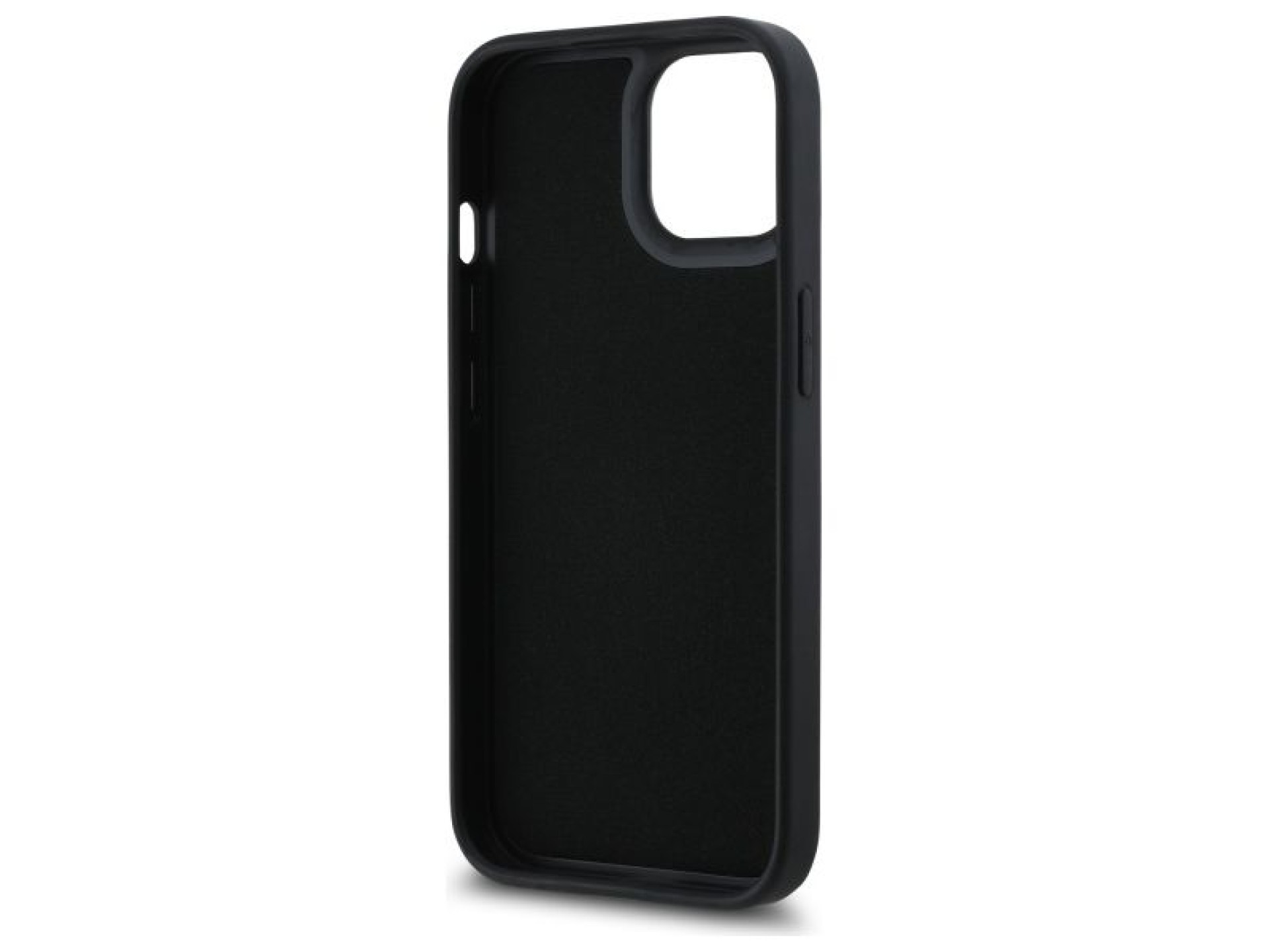 Capa para iPhone 15 com a assinatura de Karl Lagerfeld em borracha 3D - Preta