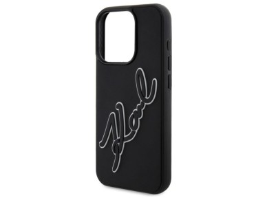 Karl Lagerfeld 3D Rubber Signature Case for iPhone 15 Pro Max - Black Karl Lagerfeld 3D Rubber Signature Case for iPhone 15 Pro Max - Black