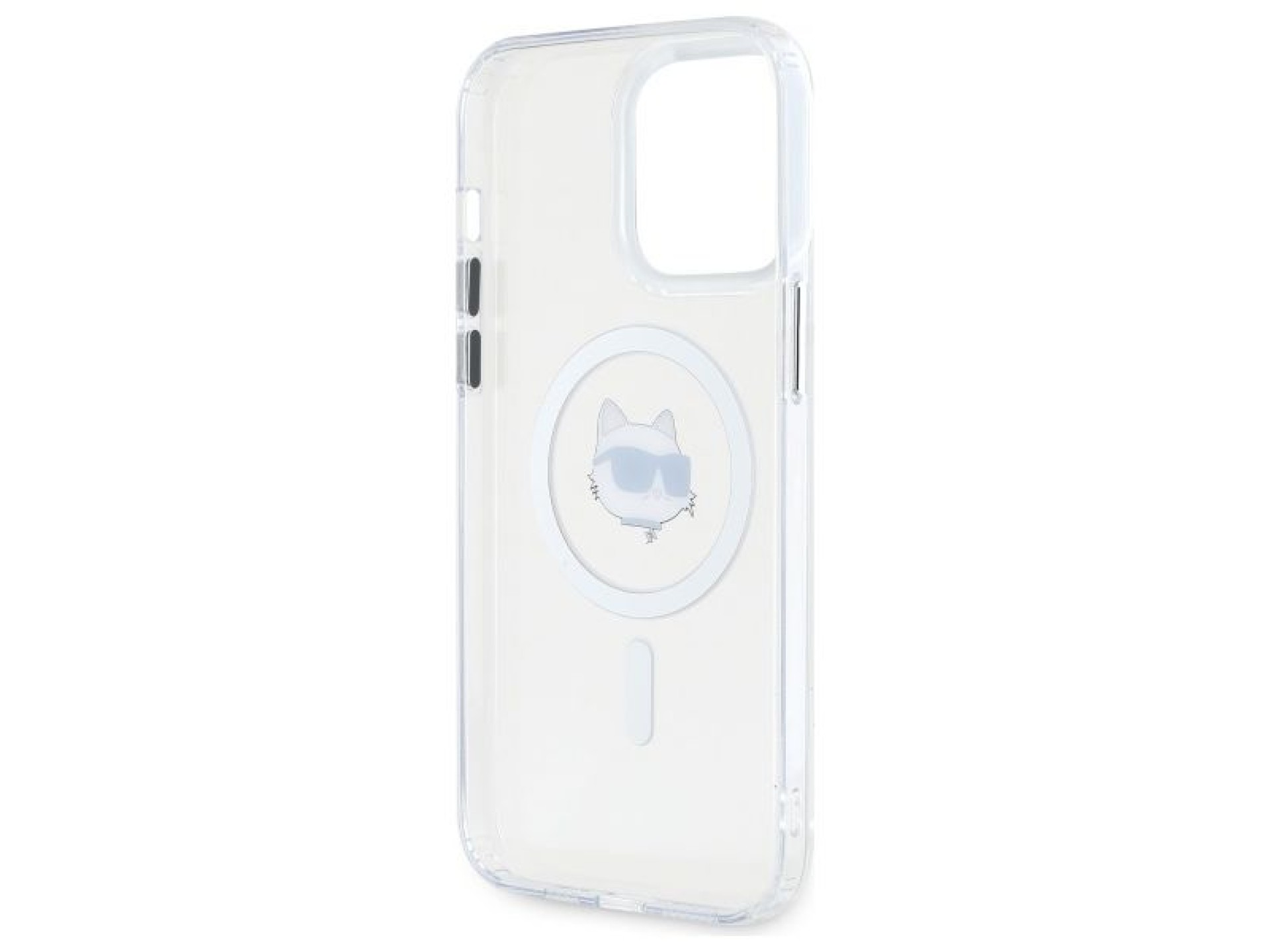 Karl Lagerfeld IML Metal Choupette Head MagSafe Case for iPhone 14 Pro Max - White
