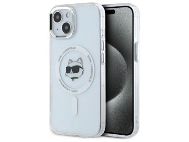Karl Lagerfeld IML Metal Choupette Head MagSafe iPhone 15 Case - White Karl Lagerfeld IML Metal Choupette Head MagSafe iPhone 15 Case - White
