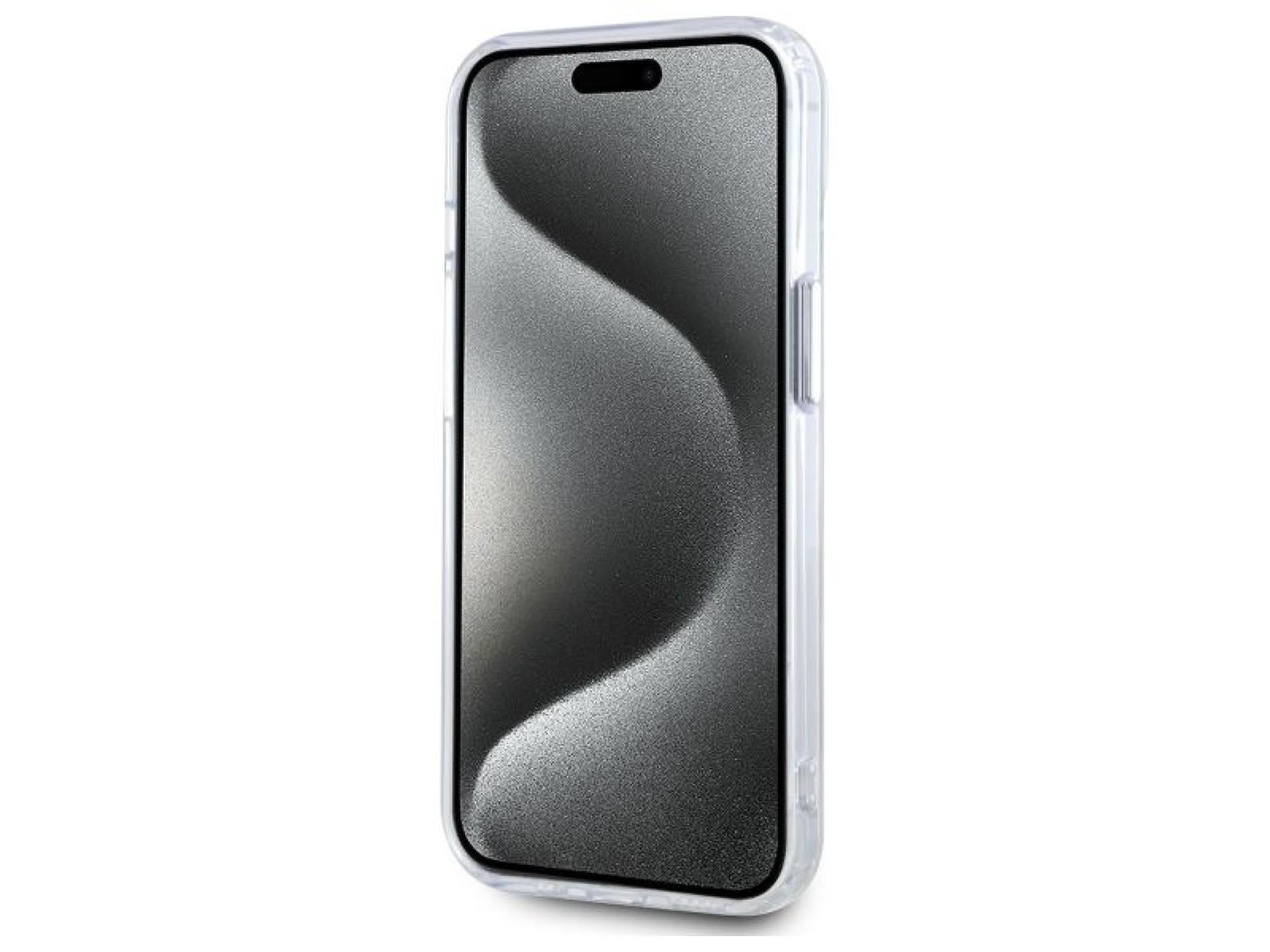 Funda Karl Lagerfeld IML Metal Choupette Head MagSafe para iPhone 15 - Blanca